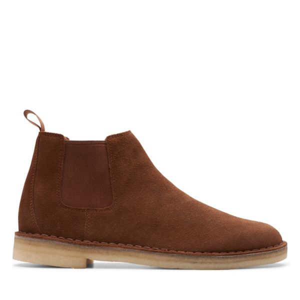 Clarks Mens Desert Chelsea Chelsea Boots Cola Suede | USA-3671529